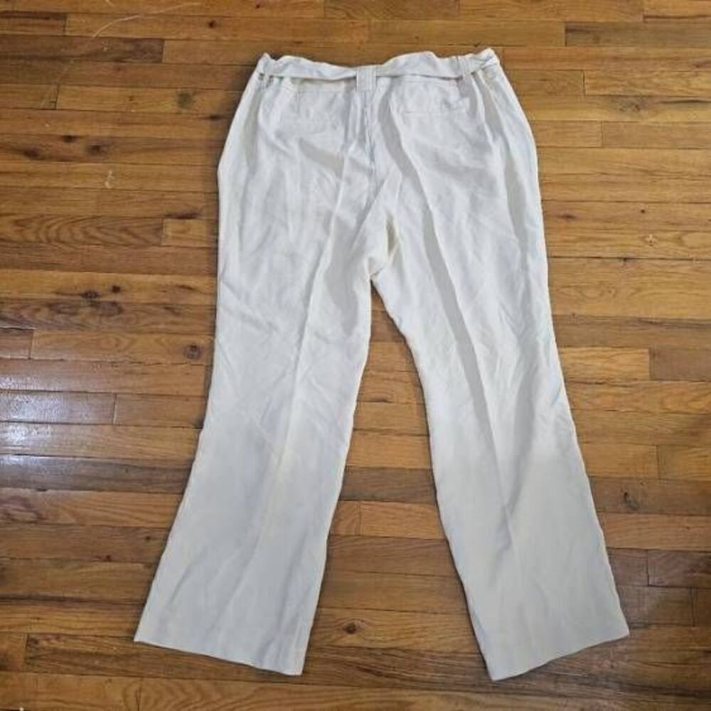 Talbots Size 18 Silk Dress Pants Beige Zip Straight Leg NEW $156 - Picture 10 of 10